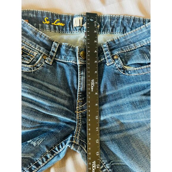 KUT from the Cloth So Low Rise Distressed Denim Jeans 10 Wide Leg - Picture 11 of 12